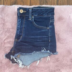American Eagle Outfitters Hi-Rise Shortie Blue Denim Cutoff Shorts Modern